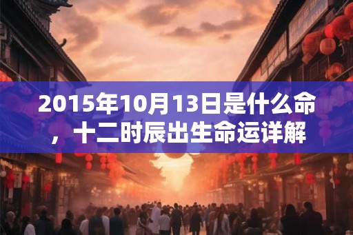 2015年10月13日是什么命，十二时辰出生命运详解
