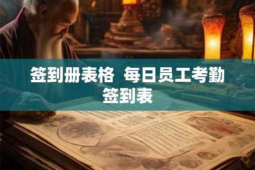 签到册表格  每日员工考勤签到表