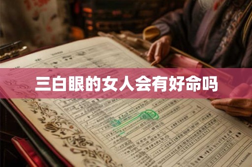 三白眼的女人会有好命吗