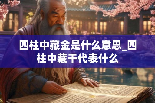 四柱中藏金是什么意思_四柱中藏干代表什么
