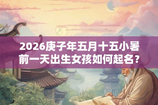 2026庚子年五月十五小暑前一天出生女孩如何起名？