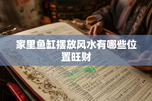 家里鱼缸摆放风水有哪些位置旺财