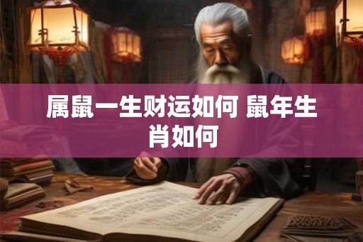 属鼠一生财运如何 鼠年生肖如何