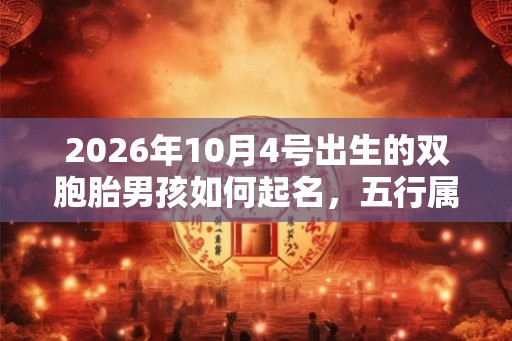 2026年10月4号出生的双胞胎男孩如何起名，五行属什么