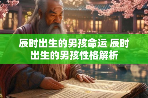 辰时出生的男孩命运 辰时出生的男孩性格解析