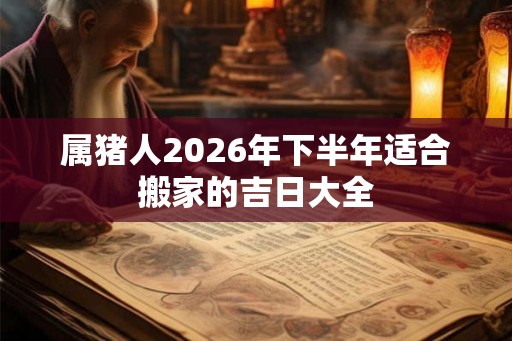 属猪人2026年下半年适合搬家的吉日大全