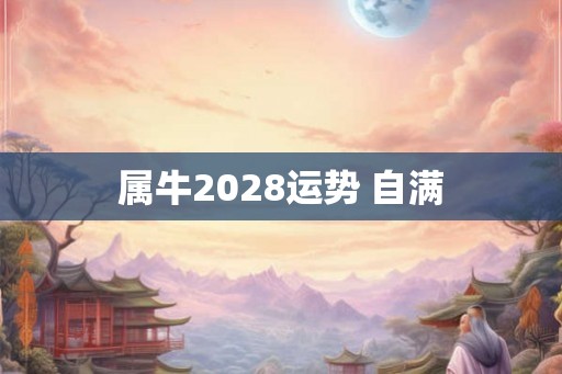 属牛2028运势 自满