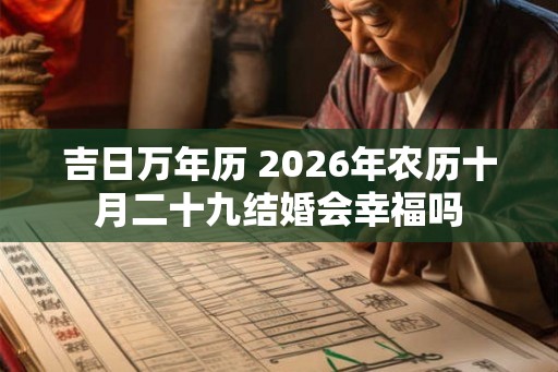 吉日万年历 2026年农历十月二十九结婚会幸福吗