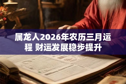 属龙人2026年农历三月运程 财运发展稳步提升