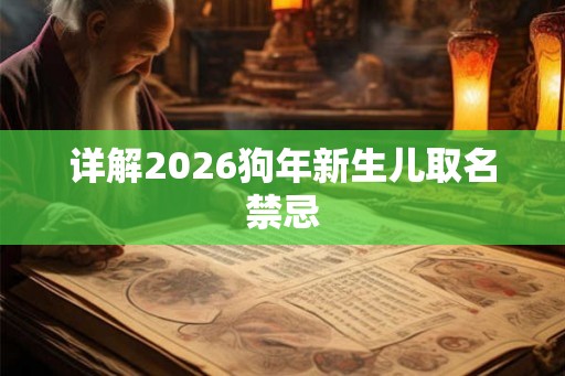 详解2026狗年新生儿取名禁忌