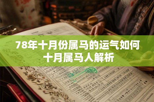 78年十月份属马的运气如何 十月属马人解析 78年十月份属马的运气如何 十月属马人解析