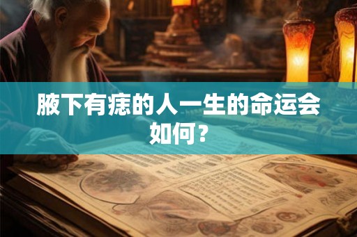 腋下有痣的人一生的命运会如何？