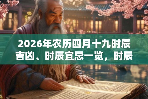 2026年农历四月十九时辰吉凶、时辰宜忌一览,时辰吉凶怎么看? 2026年农历四月十九时辰吉凶、时辰宜忌一览,时辰吉凶怎么看?