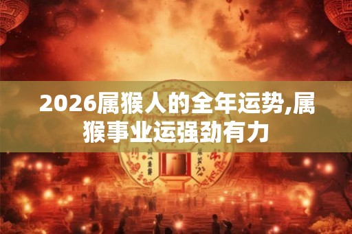 2026属猴人的全年运势,属猴事业运强劲有力