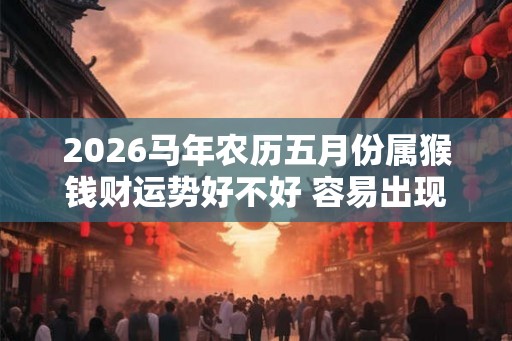 2026马年农历五月份属猴钱财运势好不好 容易出现破财的情况