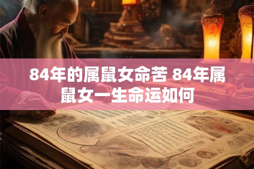 84年的属鼠女命苦 84年属鼠女一生命运如何