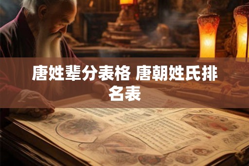 唐姓辈分表格 唐朝姓氏排名表