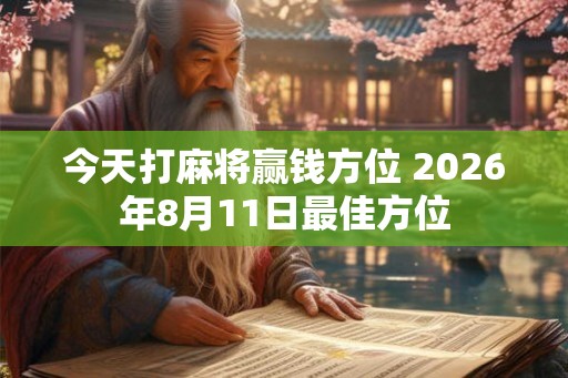 今天打麻将赢钱方位 2026年8月11日最佳方位