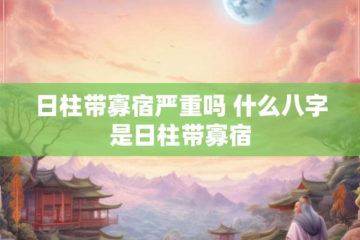 日柱带寡宿严重吗 什么八字是日柱带寡宿 日柱带寡宿严重吗 什么八字是日柱带寡宿