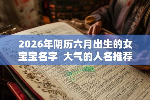 2026年阴历六月出生的女宝宝名字  大气的人名推荐