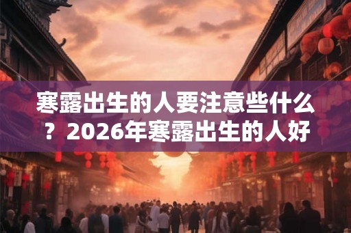 寒露出生的人要注意些什么？2026年寒露出生的人好吗？