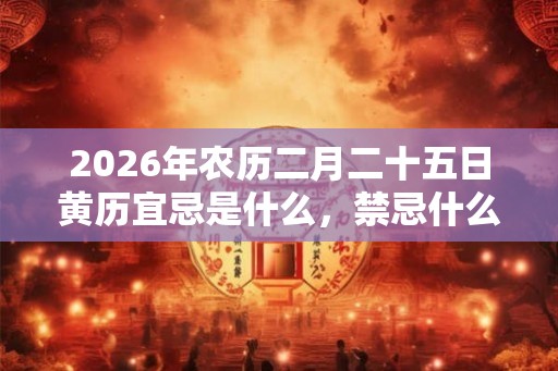 2026年农历二月二十五日黄历宜忌是什么，禁忌什么？