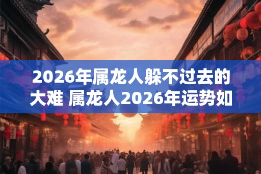 2026年属龙人躲不过去的大难 属龙人2026年运势如何