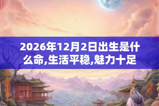 2026年12月2日出生是什么命,生活平稳,魅力十足