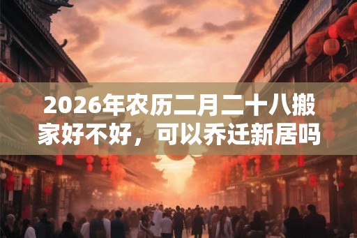 2026年农历二月二十八搬家好不好，可以乔迁新居吗？