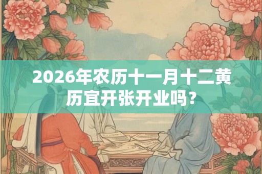 2026年农历十一月十二黄历宜开张开业吗？