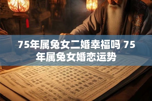 75年属兔女二婚幸福吗 75年属兔女婚恋运势
