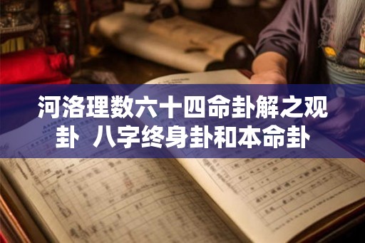 河洛理数六十四命卦解之观卦 八字终身卦和本命卦 河洛理数六十四命卦解之观卦 八字终身卦和本命卦