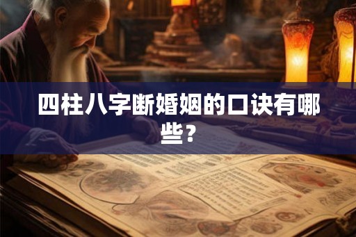 四柱八字断婚姻的口诀有哪些？