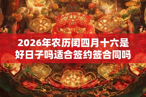 2026年农历闰四月十六是好日子吗适合签约签合同吗？