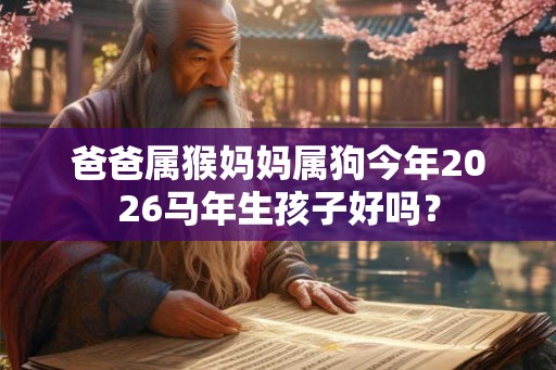 爸爸属猴妈妈属狗今年2026马年生孩子好吗？