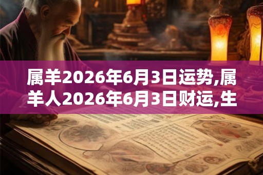 属羊2026年6月3日运势,属羊人2026年6月3日财运,生肖羊2026年6月3日运势