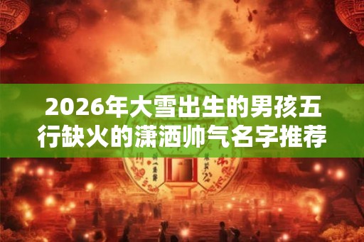 2026年大雪出生的男孩五行缺火的潇洒帅气名字推荐