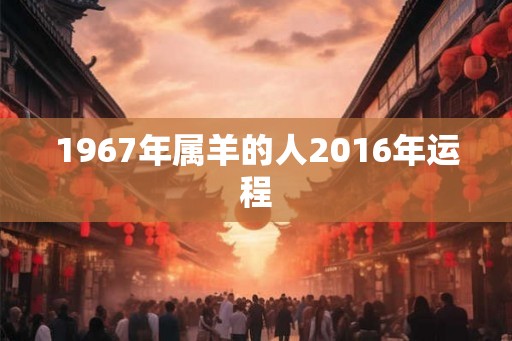 1967年属羊的人2016年运程