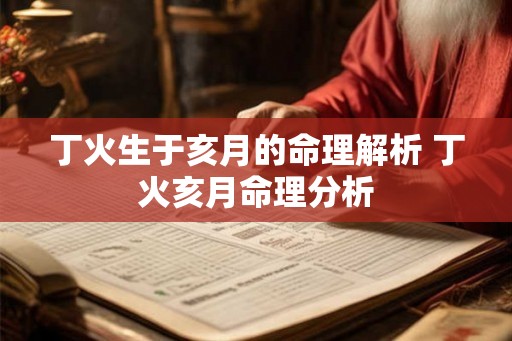 丁火生于亥月的命理解析 丁火亥月命理分析