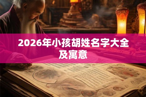 2026年小孩胡姓名字大全及寓意