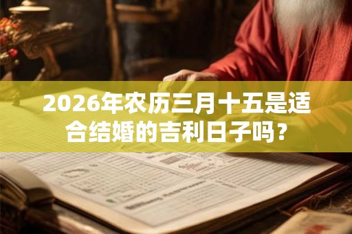 2026年农历三月十五是适合结婚的吉利日子吗？