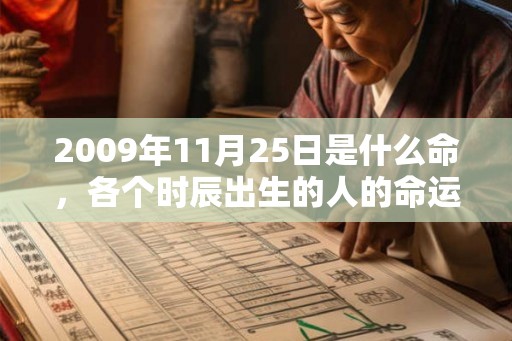 2009年11月25日是什么命，各个时辰出生的人的命运