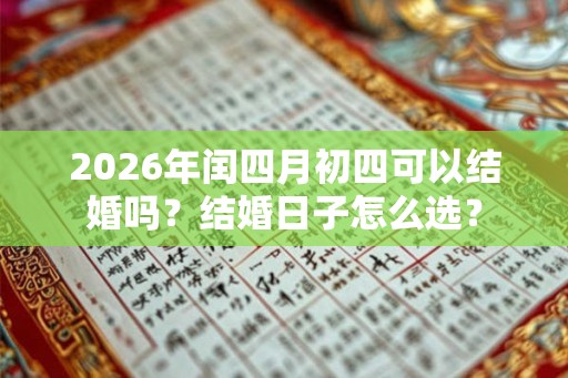 2026年闰四月初四可以结婚吗?结婚日子怎么选? 2026年闰四月初四可以结婚吗?结婚日子怎么选?