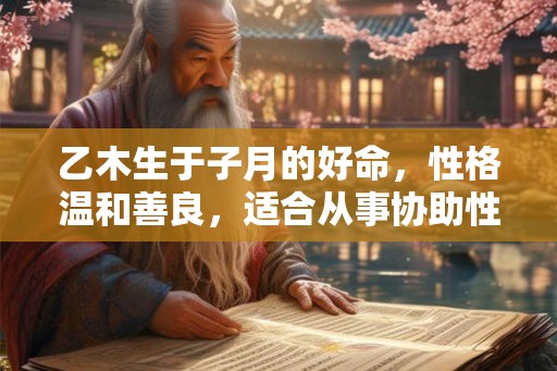 乙木生于子月的好命，性格温和善良，适合从事协助性工作