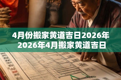 4月份搬家黄道吉日2026年 2026年4月搬家黄道吉日