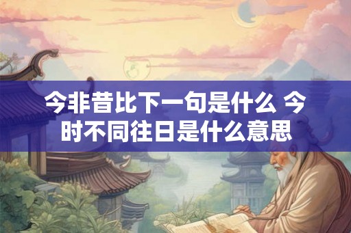 今非昔比下一句是什么 今时不同往日是什么意思