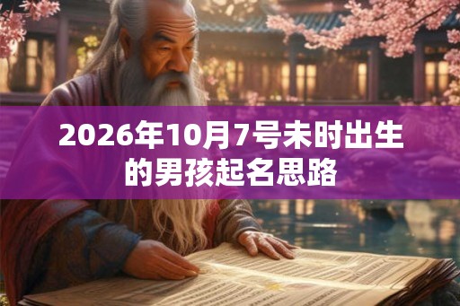 2026年10月7号未时出生的男孩起名思路