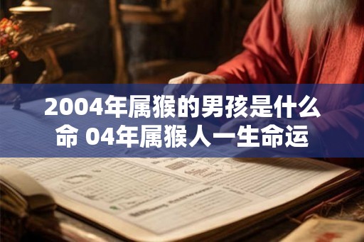 2004年属猴的男孩是什么命 04年属猴人一生命运