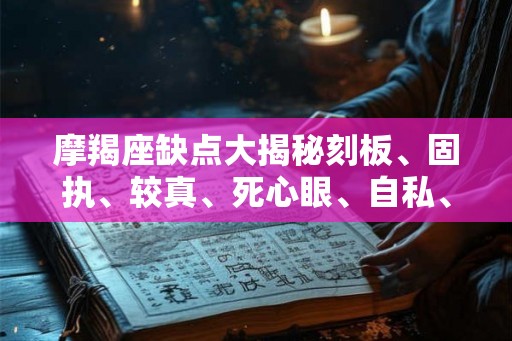 摩羯座缺点大揭秘刻板、固执、较真、死心眼、自私、敏感... 摩羯座缺点大揭秘刻板、固执、较真、死心眼、自私、敏感...