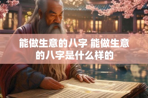能做生意的八字 能做生意的八字是什么样的